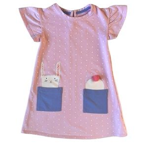 Bunny Rabbit Dress - Pink Polka Dot Spring Easter Dress - Carters - Girls Sz 5T